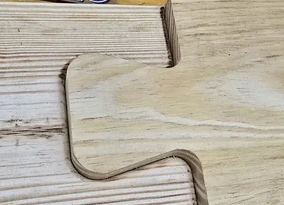 CNC-cut interlocking joint in pine