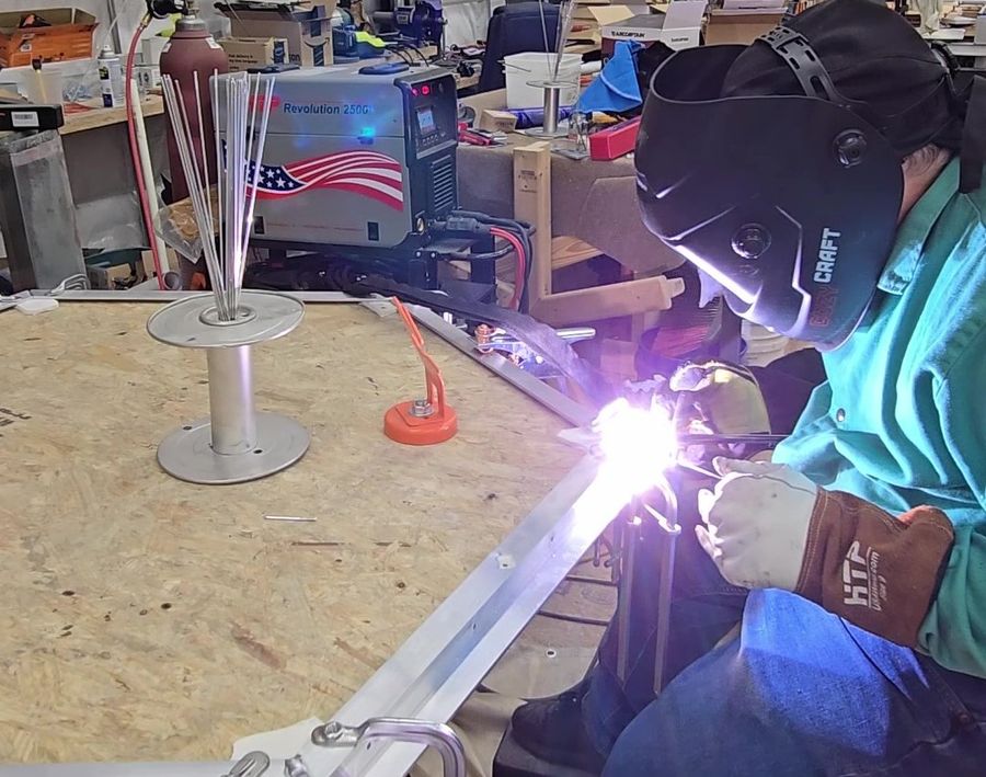 Welding CNC-machined aluminum Z channels into an assembly